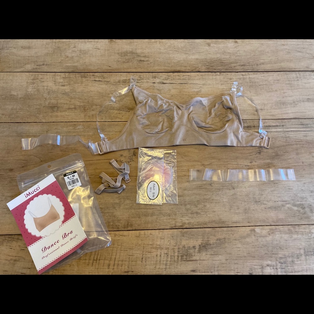 NWT iMucci Nude Dance Bra, Seamless and Backless